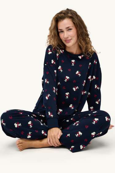 Dona - Pijama - Snoopy - blau fosc
