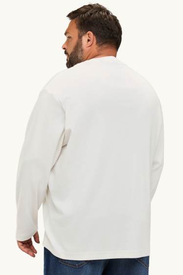 Hommes - Haut à manches longues - relaxed fit - blanc