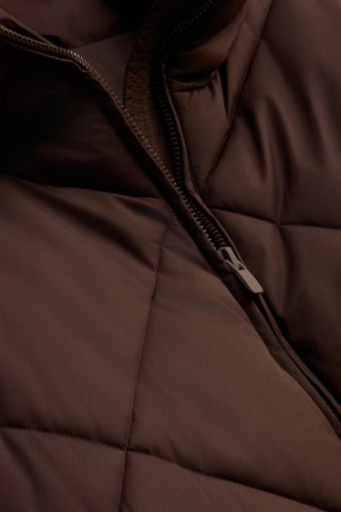 Women - Quilted jacket - water-repellent - dark brown
