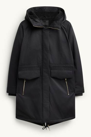 Femmes - Parka à capuche - rembourrée - noir