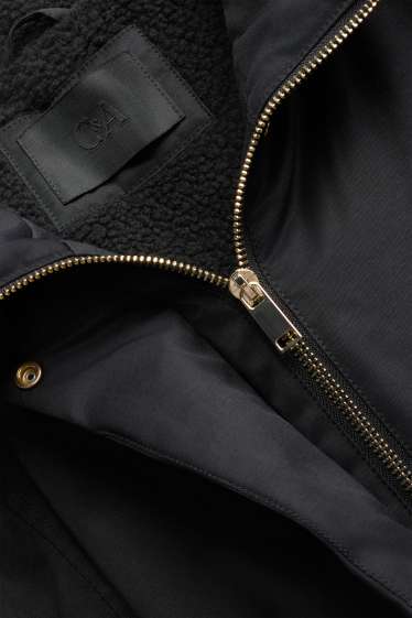 Femmes - Parka à capuche - rembourrée - noir