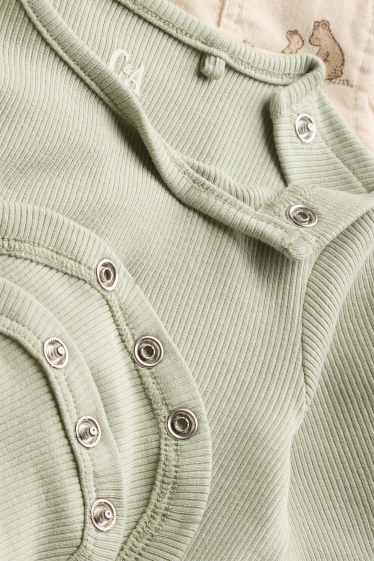 Baby Jungen - Bärchen - Erstlingsoutfit- 2 teilig - beige / grün