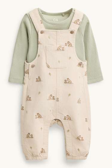 Baby Jungen - Bärchen - Erstlingsoutfit- 2 teilig - beige / grün
