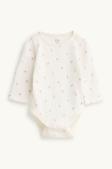 Bébés filles - Petites fleurs - tenue nouveau-né - 2 pièces - rouille