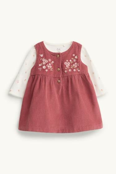 Bébés filles - Petites fleurs - tenue nouveau-né - 2 pièces - rouille