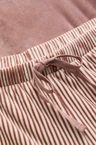 Dames - Fleece pyjama - bruin / beige