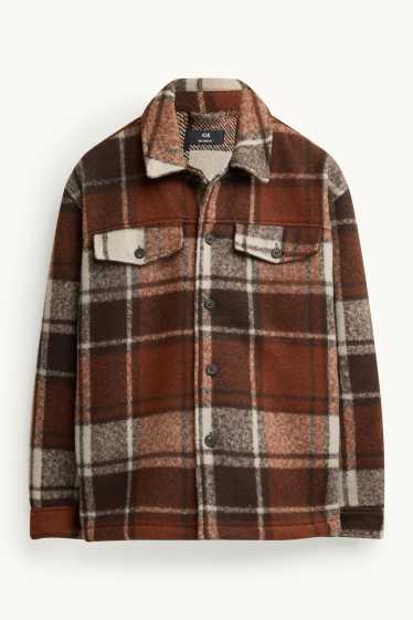 Home - Sobrecamisa - relaxed fit - Kent - de quadres - marró