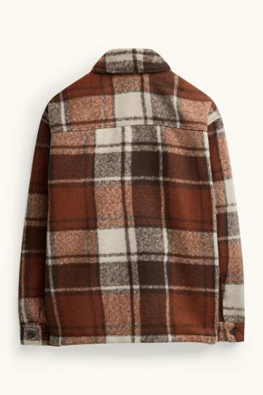 Home - Sobrecamisa - relaxed fit - Kent - de quadres - marró