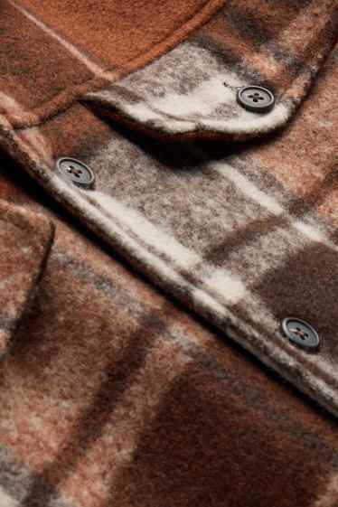 Home - Sobrecamisa - relaxed fit - Kent - de quadres - marró