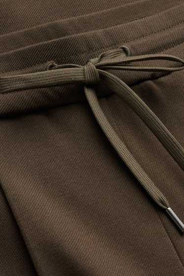 Femei - Pantaloni de stofă - talie medie - tapered fit - maro închis