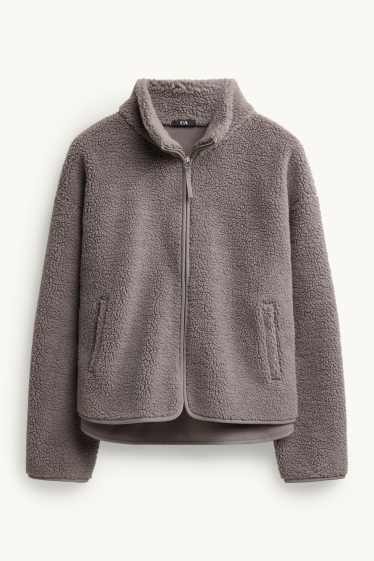 Donna - Giacca di pile - grigio-marrone