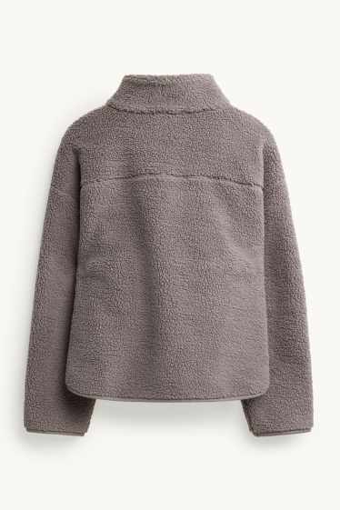 Donna - Giacca di pile - grigio-marrone