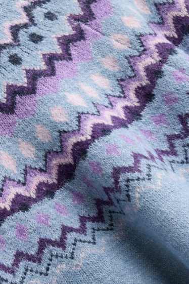 Damen - Pullover - gemustert - hellblau