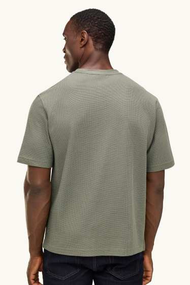 Herren - T-Shirt - Relaxed Fit - strukturiert - grün