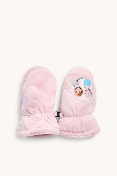 Copii - Fete - Frozen - mănuși cu un deget din blană artificială - roz pal