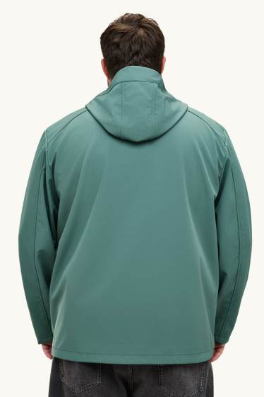 Heren - Softshelljas met capuchon - waterafstotend - 4 Way Stretch - groen