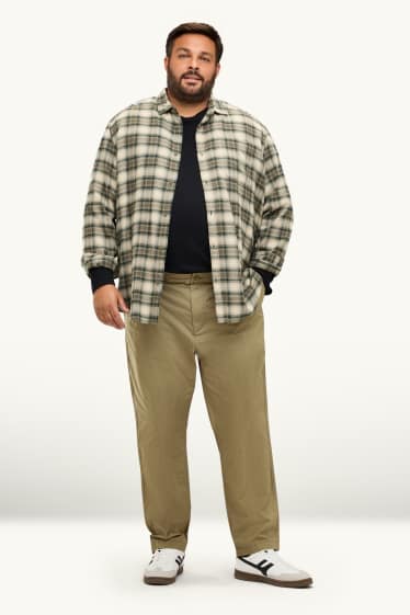 Pánské - Kalhoty chino - tapered fit - světle hnědá