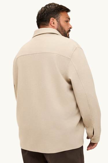 Men - Shirt - relaxed fit - kent collar - beige