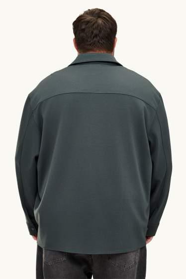 Men - Shirt jacket - relaxed fit - kent collar - khaki