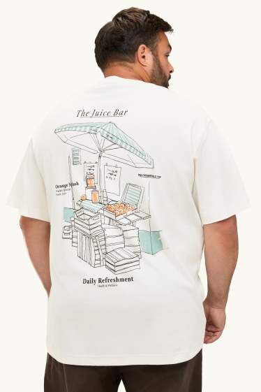 Heren - T-shirt - relaxed fit - wit