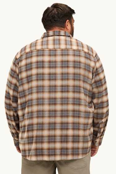 Uomo - Camicia - regular fit - collo all'italiana - a quadretti - beige / marrone