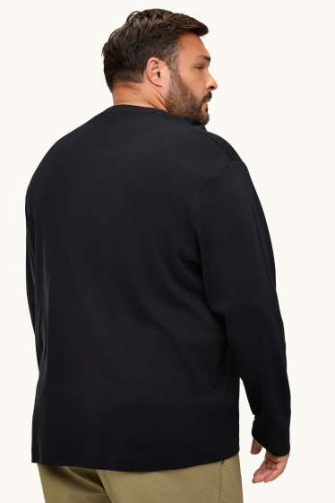 Uomo - Maglia a maniche lunghe - relaxed fit - nero