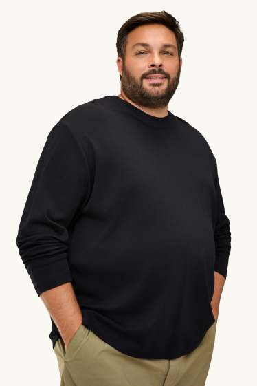 Uomo - Maglia a maniche lunghe - relaxed fit - nero