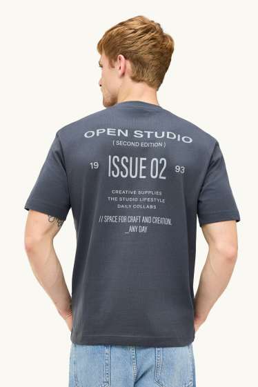 Men - T-shirt - relaxed fit - anthracite