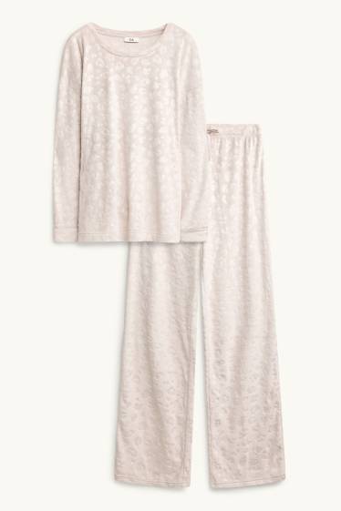 Dona - Pijama de teixit polar - estampat de lleopard - beix