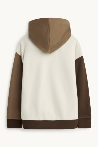 Kinder Jungen - Hoodie - braun / cremeweiss