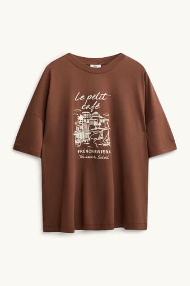 Damen - T-Shirt - Regular Fit - braun