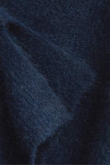 Damen - Rollkragenpullover - gerippt - dunkelblau