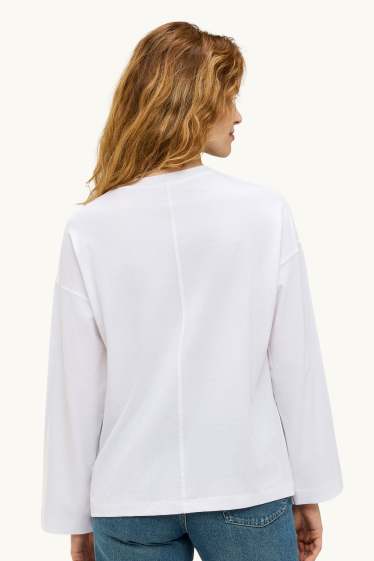 Dames - Longsleeve - relaxed fit - wit