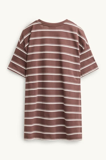 Damen - T-Shirt - Oversized - gestreift - Bambi - braun