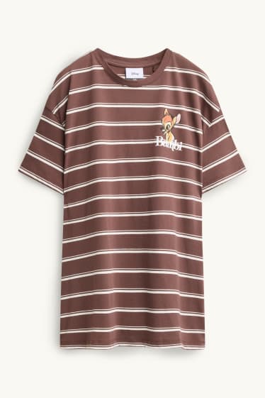 Damen - T-Shirt - Oversized - gestreift - Bambi - braun