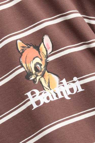 Damen - T-Shirt - Oversized - gestreift - Bambi - braun