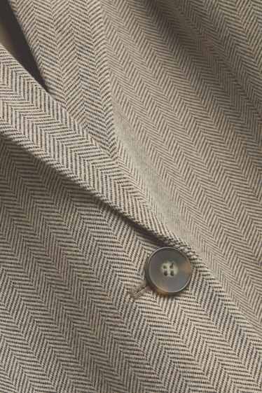 Dames - Lange blazer - regular fit - met patroon - beige