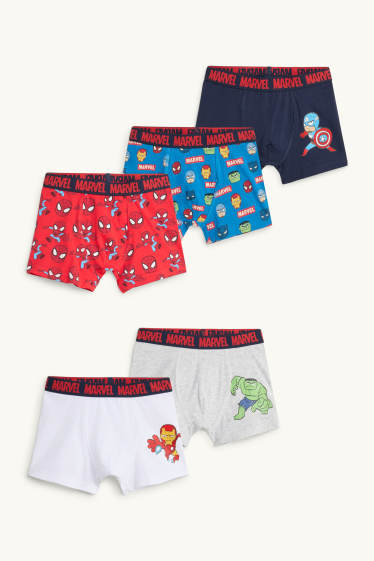 Kinder Buben - Multipack 5er - Marvel - Boxershorts - rot / blau