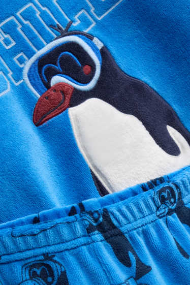 Enfants garçons - Ours polaire - pyjama en polaire - 2 pièces - bleu  / bleu foncé