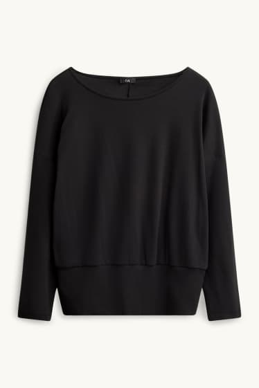 Donna - Maglia a maniche lunghe - slim fit - nero