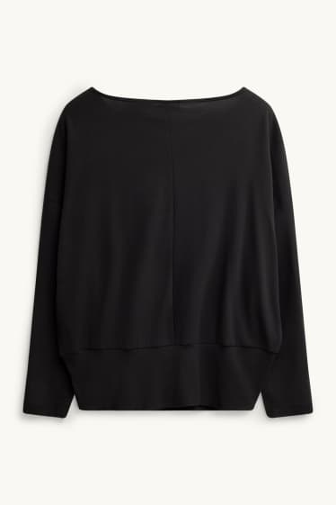 Donna - Maglia a maniche lunghe - slim fit - nero