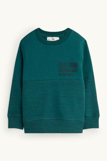 Kinderen: jongens - Sweatshirt - geribd - petrol