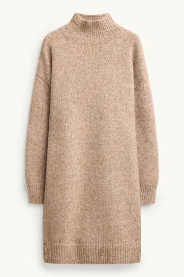Donna - Vestito in maglia - effetto brillante - marrone chiaro