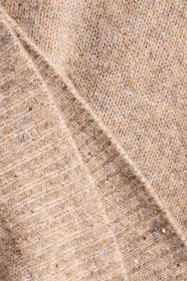 Donna - Vestito in maglia - effetto brillante - marrone chiaro