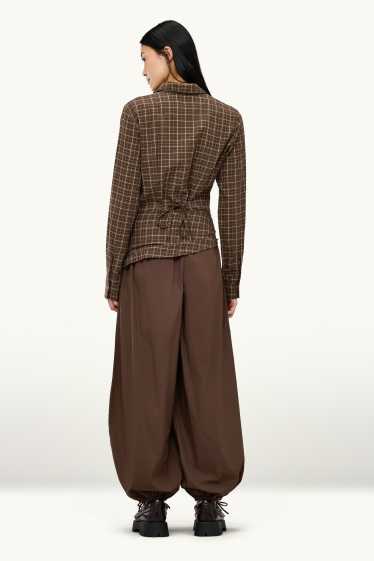 Dona - Pantalons orientals - mid waist - camal Balloon - estil 2 en 1 - marró