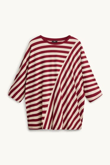 Femei - Tricou - regular fit - cu dungi - bej / bordo