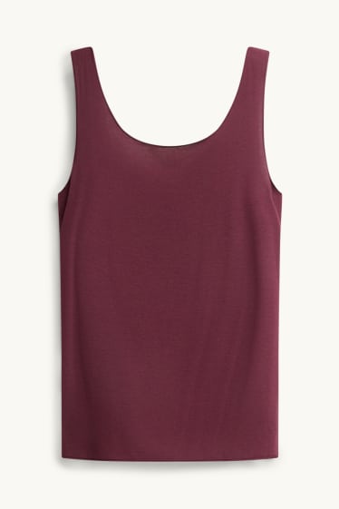 Women - Camisole with cashmere content - bordeaux