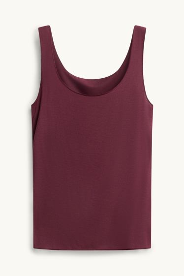 Women - Camisole with cashmere content - bordeaux