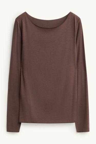 Donna - Maglia intima con componente di cashmere - marrone