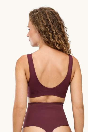 Damen - Bustier - wattiert - seamless - bordeaux